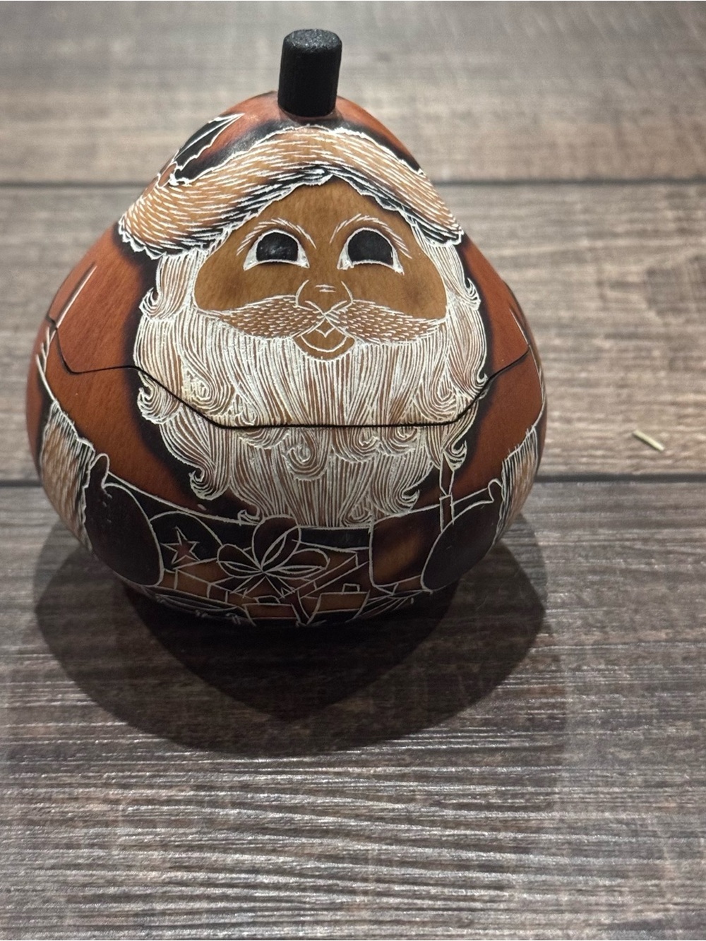 Lucuma Designs Peruvian Handmade Santa Claus Gourd Christmas EUC
